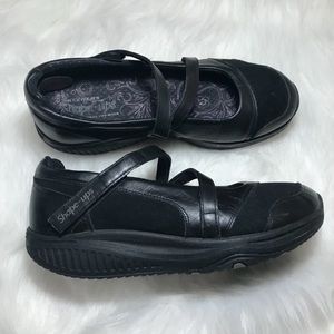 Skechers Shape Ups black leather MaryJane 9.5